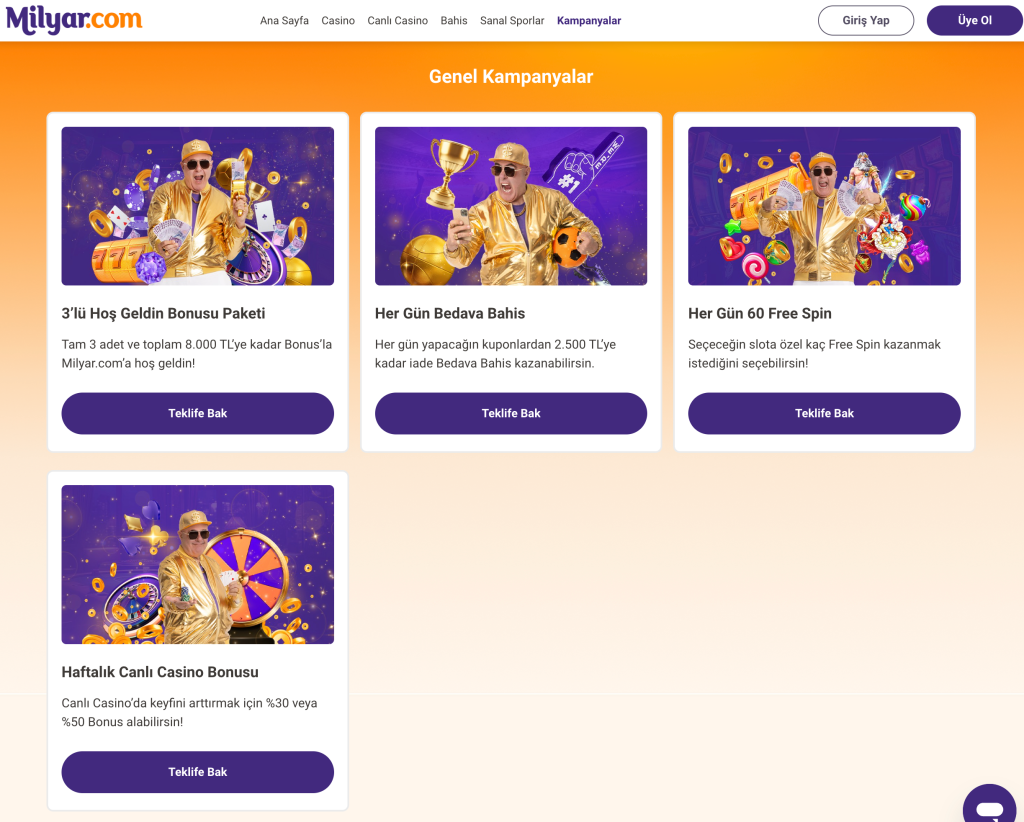 milyar.com promosyonlar